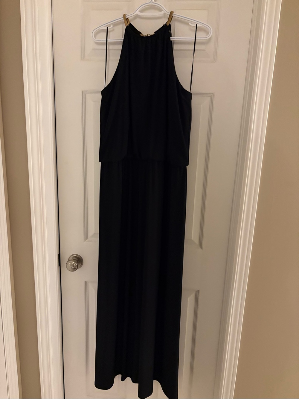 Sleek Black Halter Maxi Dress